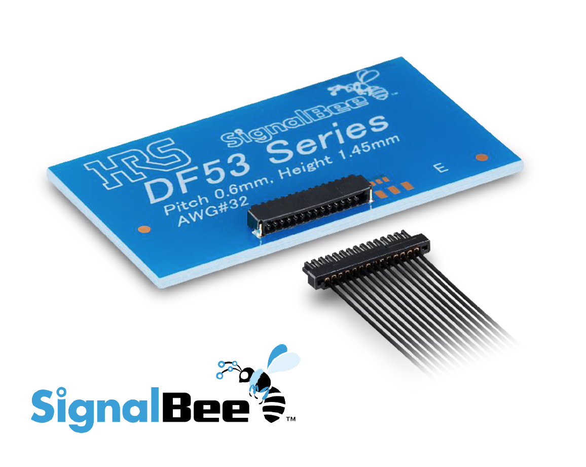 Hirose ～　0408 DF53 Series: SignalBee™ – 0.6mm Pitch Small & Robust, Wire-to